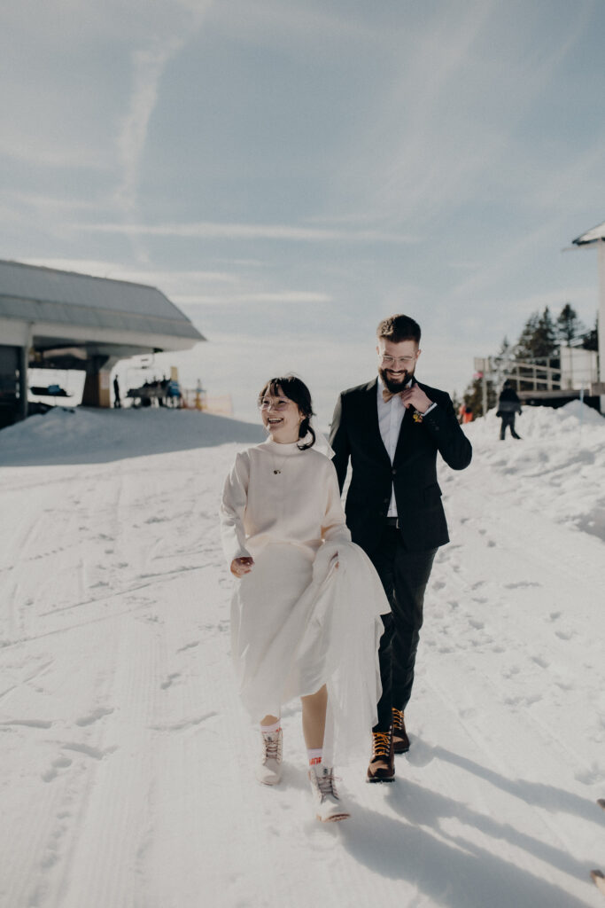 Winterwedding, Heiraten im Schnee, Berghochzeit, elegant