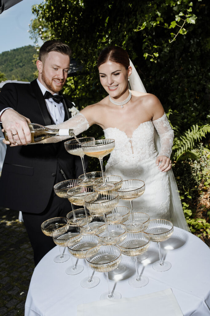 Champagnertower, Wedding Couple, Bodensee