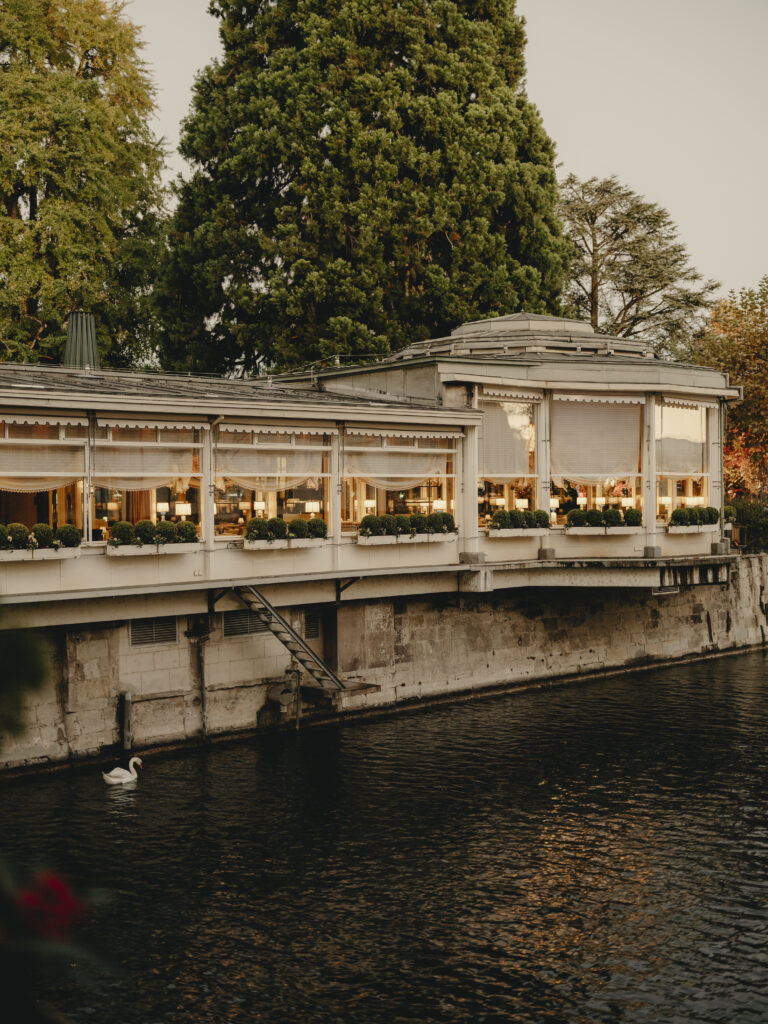 Exterior view of the Baur au Lac location from the water